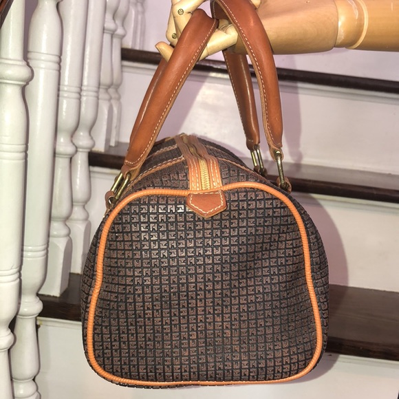 TED LAPIDUS Paris Logo Embossed Vinyl Leather Top Handle Accent Boston Tote - Picture 4 of 17